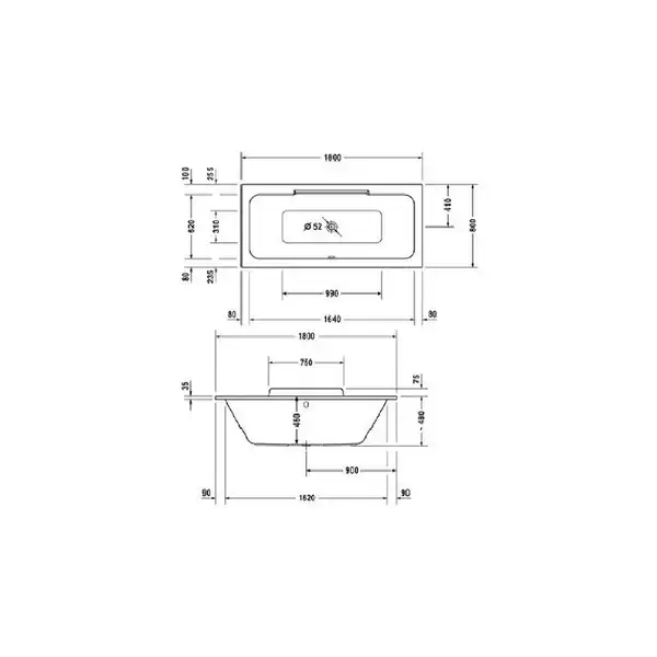 Ванна акриловая Duravit DuraStyle 180 х 80 см (700298000000000) фото 3 Aquada.com.ua