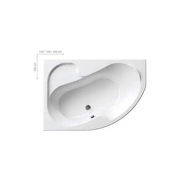 Ванна акриловая Ravak Rosa l 150 х 105 см, L (исполнение слева) (CK01000000) фото 1 Aquada.com.ua