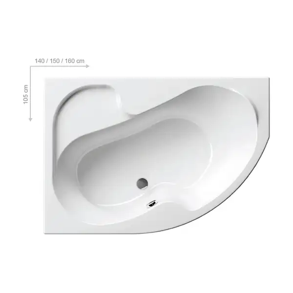 Ванна акриловая Ravak Rosa l 150 х 105 см, L (исполнение слева) (CK01000000)