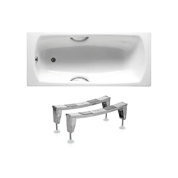 ROCA SWING ванна 180*80см прямоугольная, с ручками, с ножками (A220070001+A291030000) фото 1 Aquada.com.ua