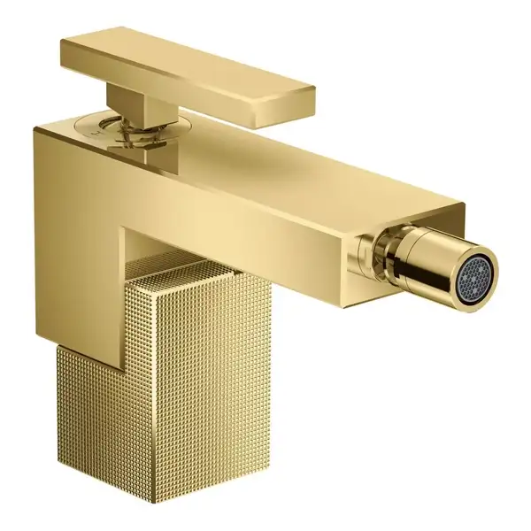 Змішувач Axor Edge для біде з push-open, Diamond Cut/Polished Gold Optic (46211990)
