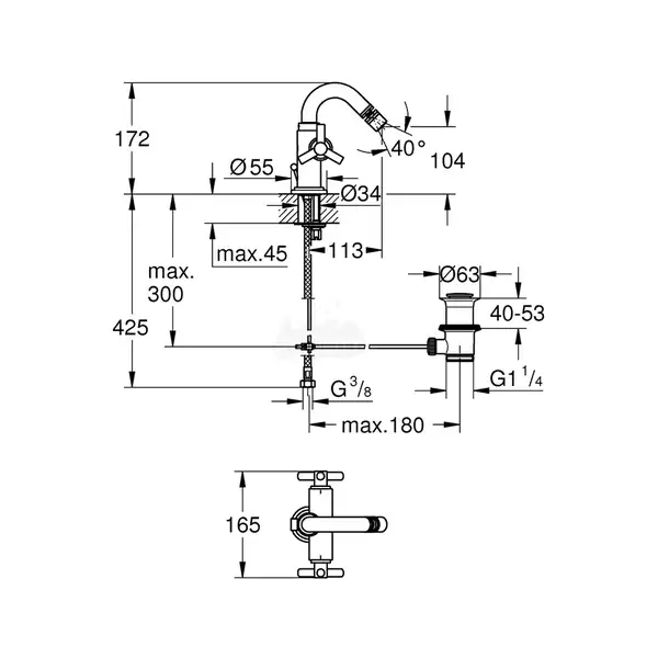 Grohe Atrio Смеситель для биде на одно отверстие, M-Size (24027000) фото 2 Aquada.com.ua Grohe Atrio Смеситель для биде на одно отверстие, M-Size (24027000) фото 2 Aquada.com.ua