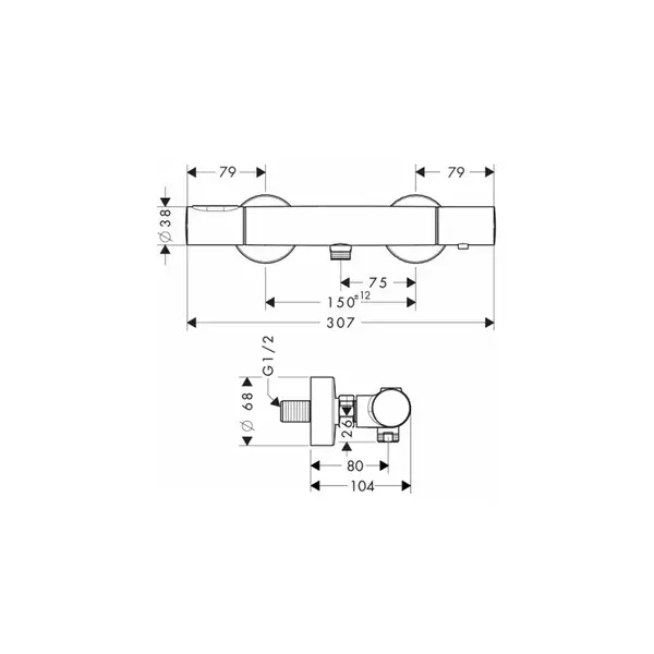 AXOR Термостат для душа Citterio M (цвет - матовый никель) (34635820) фото 2 Aquada.com.ua