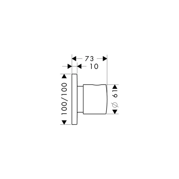 Запорный/переключающий вентиль Axor Citterio M Trio/Quattro (34920000) фото 2 Aquada.com.ua