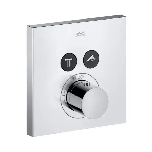 Термостат для душу Axor Shower Select square на 2 режиму, хром (36715000) Термостат для душу Axor Shower Select square на 2 режиму, хром (36715000)