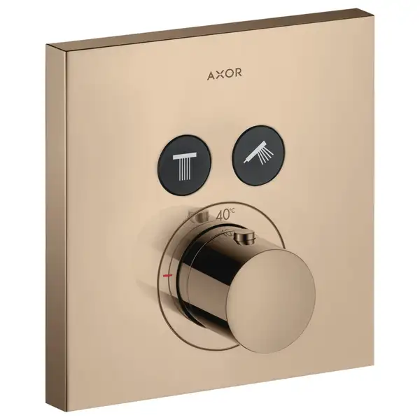 Термостат на 2 потребителя, скрытого монтажа Axor ShowerSelect (цвет - полированное красное золото) (36715300) фото 1 Aquada.com.ua Термостат на 2 потребителя, скрытого монтажа Axor ShowerSelect (цвет - полированное красное золото) (36715300) фото 1 Aquada.com.ua