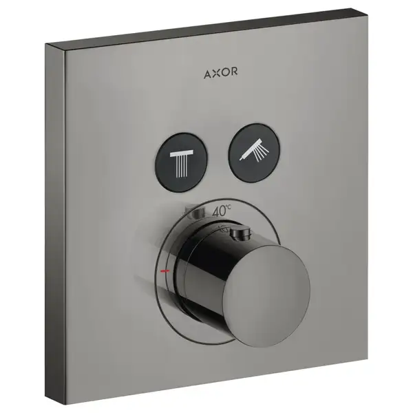 Термостат на 2 потребителя, скрытого монтажа Axor ShowerSelect (цвет - полированный чёрный хром) (36715330) фото 1 Aquada.com.ua