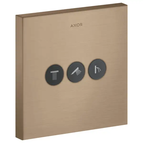 Вентиль скрытого монтажа для 3 потребителей Axor ShowerSelect (цвет - матовое красное золото) (36717310) фото 1 Aquada.com.ua