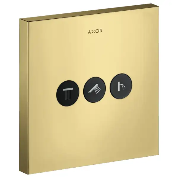 Вентиль скрытого монтажа для 3 потребителей Axor ShowerSelect (цвет - полированное золото) (36717990) фото 1 Aquada.com.ua