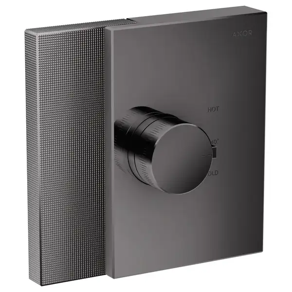 Термостат для душа, алмазная резка HighFlow Axor Edge (цвет - полированный чёрный хром) (46741330) фото 1 Aquada.com.ua
