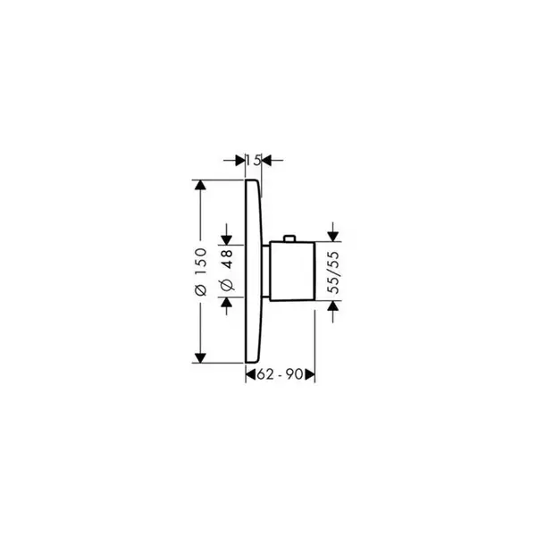 Термостат для душа Hansgrohe Ecostat E (цвет - хром) (31570000) фото 2 Aquada.com.ua Термостат для душа Hansgrohe Ecostat E (цвет - хром) (31570000) фото 2 Aquada.com.ua