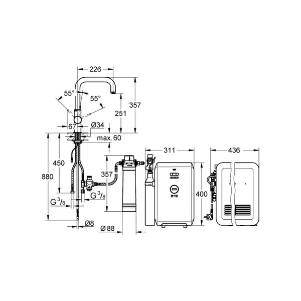 Смеситель для кухни, однорычажный, с дополнительной лейкой Grohe K7 (31354001) фото 3 Aquada.com.ua Смеситель для кухни, однорычажный, с дополнительной лейкой Grohe K7 (31354001) фото 3 Aquada.com.ua