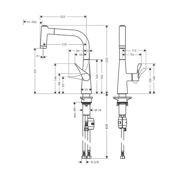 Hansgrohe Metris Select 220 Кухонный смеситель, хром (14834000) Hansgrohe Metris Select 220 Кухонный смеситель, хром (14834000)