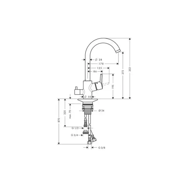 Смеситель для кухни, однорычажный Hansgrohe Talis S (цвет - хром) (14875000) фото 2 Aquada.com.ua Смеситель для кухни, однорычажный Hansgrohe Talis S (цвет - хром) (14875000) фото 2 Aquada.com.ua