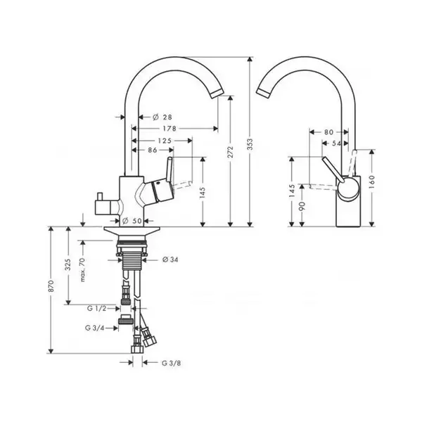 Hansgrohe Talis M52 270 Смеситель для кухни, хром (14875000) Hansgrohe Talis M52 270 Смеситель для кухни, хром (14875000)