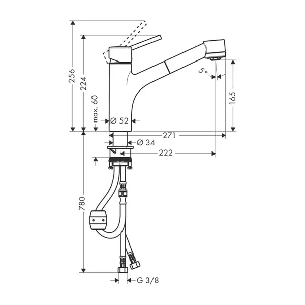 HANSGROHE Смеситель для кухни, однорычажный Talis S (32841000) фото 2 Aquada.com.ua