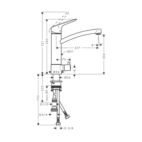 Hansgrohe Logis M31 220 Смеситель для кухни, хром (71834000) Hansgrohe Logis M31 220 Смеситель для кухни, хром (71834000)