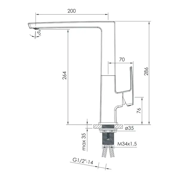 Смеситель для кухни Imprese Grafiky (цвет - black nickel) (ZMK041807150) фото 2 Aquada.com.ua Смеситель для кухни Imprese Grafiky (цвет - black nickel) (ZMK041807150) фото 2 Aquada.com.ua