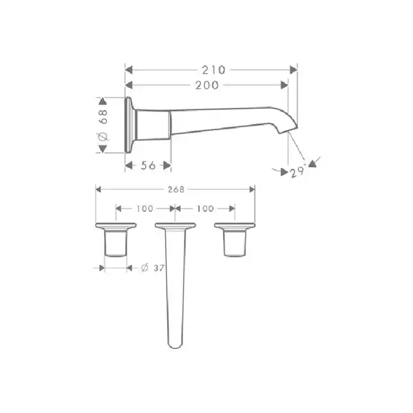 Смеситель для раковины Axor Bouroullec (цвет - хром) (19135000) фото 3 Aquada.com.ua