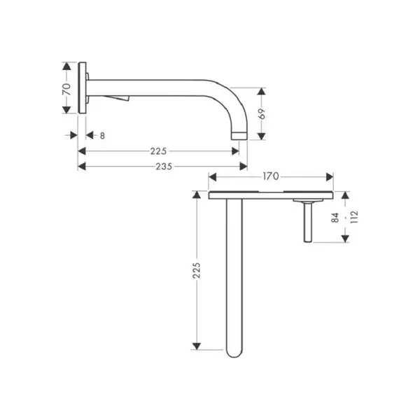 Смеситель для раковины Axor Uno2 (цвет - хром) (38115000) фото 4 Aquada.com.ua