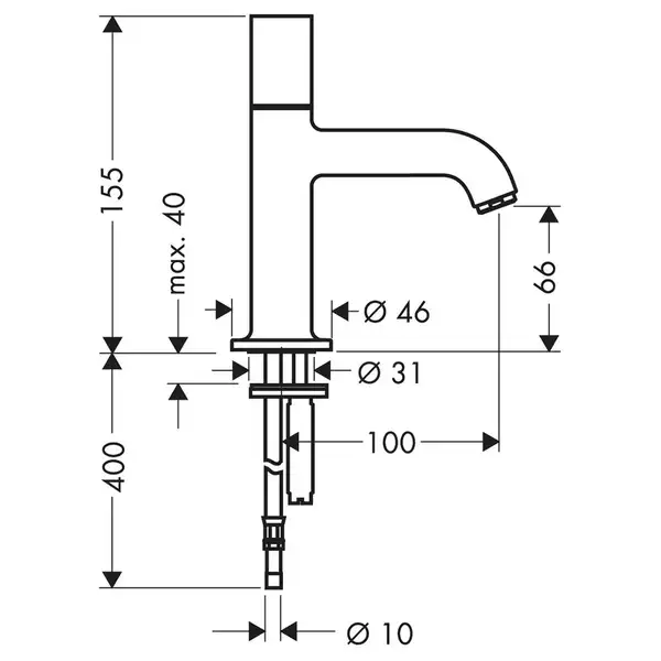Кран для раковины, только для холодной воды Axor Starck (цвет - матовый никель) (38130820) фото 2 Aquada.com.ua