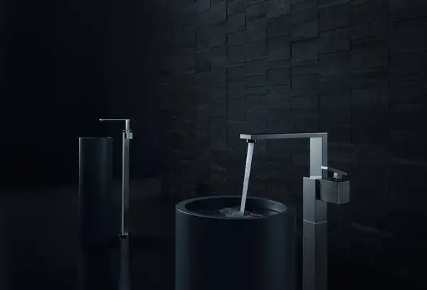 Смеситель напольный для раковины, алмазная резка Axor Edge (цвет - хром), с донным клапаном push-open (46041000) фото 2 Aquada.com.ua Смеситель напольный для раковины, алмазная резка Axor Edge (цвет - хром), с донным клапаном push-open (46041000) фото 2 Aquada.com.ua