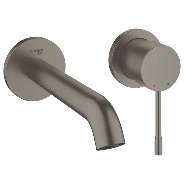 Смеситель для раковины настенный Grohe Essence L-Size (цвет - тёмный графит, матовый), вынос 183 мм (19408AL1) фото 1 Aquada.com.ua