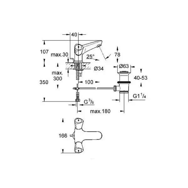 Смеситель для раковины Grohe Costa S, двухвентильный (21255001) фото 2 Aquada.com.ua Смеситель для раковины Grohe Costa S, двухвентильный (21255001) фото 2 Aquada.com.ua