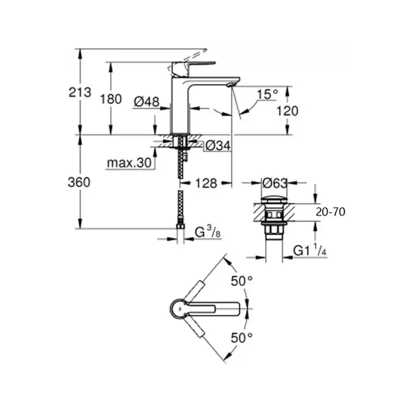 Grohe Lineare Смеситель однорычажный для раковины S-Size (23106DC1) (23106DC1) фото 2 Aquada.com.ua Grohe Lineare Смеситель однорычажный для раковины S-Size (23106DC1) (23106DC1) фото 2 Aquada.com.ua