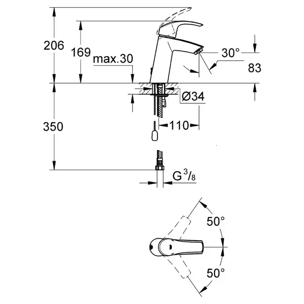 GROHE Для раковины EUROSMART (23323001) фото 6 Aquada.com.ua