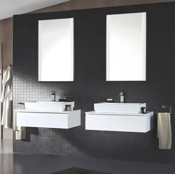Змішувач для умивальника Grohe Eurocube M-Size, з донним клапаном, темний графіт (23445AL0)