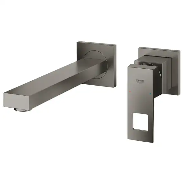 Смеситель для раковины настенный Grohe Eurocube M-Size (цвет - тёмный графит, матовый), вынос 231 мм (23447AL0) фото 3 Aquada.com.ua