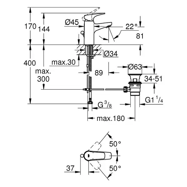 Grohe BauFlow Смеситель однорычажный для раковины S-Size (23751000) фото 2 Aquada.com.ua Grohe BauFlow Смеситель однорычажный для раковины S-Size (23751000) фото 2 Aquada.com.ua