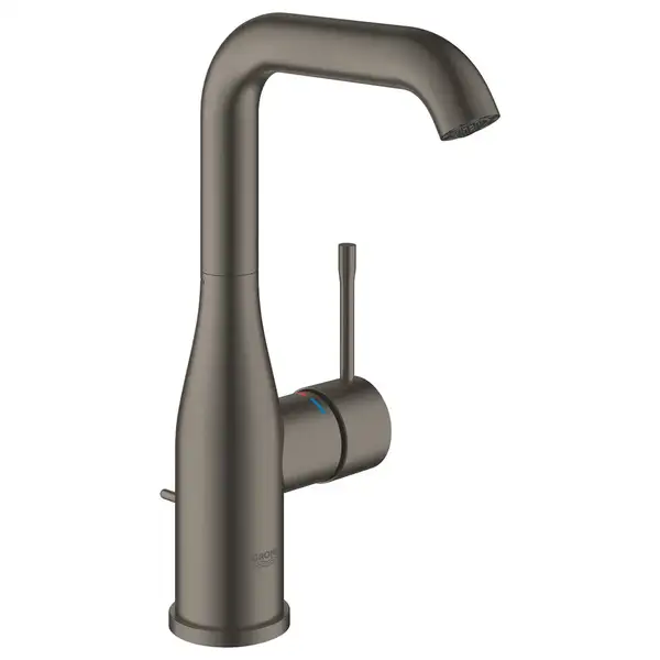 Смеситель для раковины высокий Grohe Essence M-Size (цвет - тёмный графит, матовый), с донным клапаном (32628AL1) фото 1 Aquada.com.ua