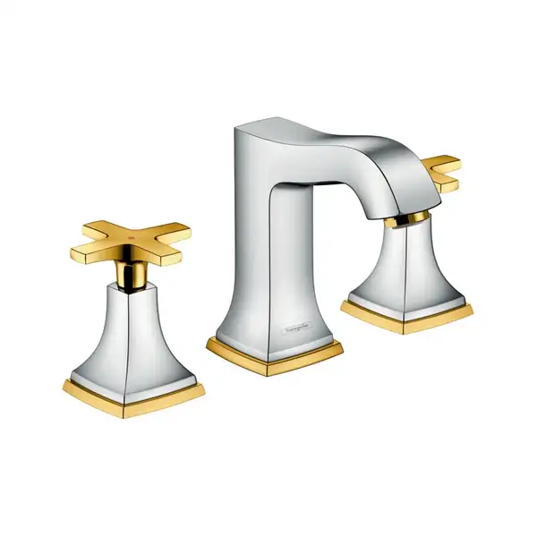 HANSGROHE Смеситель для раковины. двухвентильный (хром/золото) Metropol Classic (31306090) фото 1 Aquada.com.ua