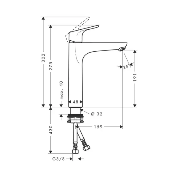 Hansgrohe Focus 190 Змішувач для умивальника, хром (31608000) Hansgrohe Focus 190 Змішувач для умивальника, хром (31608000)