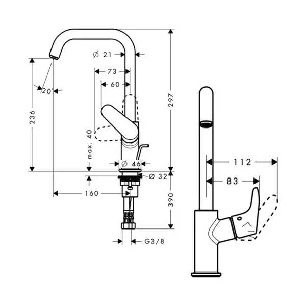 Hansgrohe Focus E 240 Змішувач для умивальника, хром (31609000) Hansgrohe Focus E 240 Змішувач для умивальника, хром (31609000)
