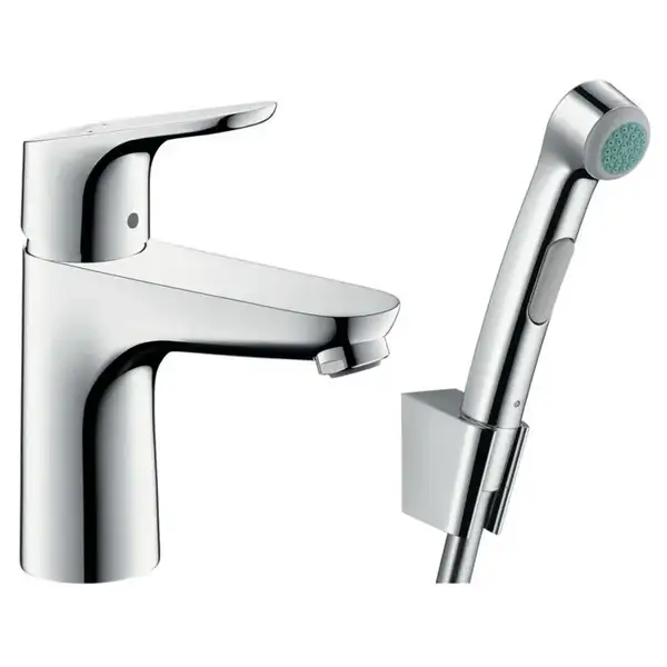 Змішувач для умивальника Hansgrohe Focus E 100 з гігієнічним душем, хром (31927000)