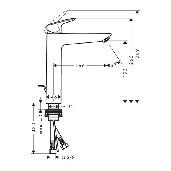 HANSGROHE Смеситель для раковины, однорычажный Logis 190 (71090000) фото 2 Aquada.com.ua HANSGROHE Смеситель для раковины, однорычажный Logis 190 (71090000) фото 2 Aquada.com.ua