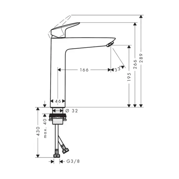 Hansgrohe Logis 190 Змішувач для умивальника, хром (71090000) Hansgrohe Logis 190 Змішувач для умивальника, хром (71090000)