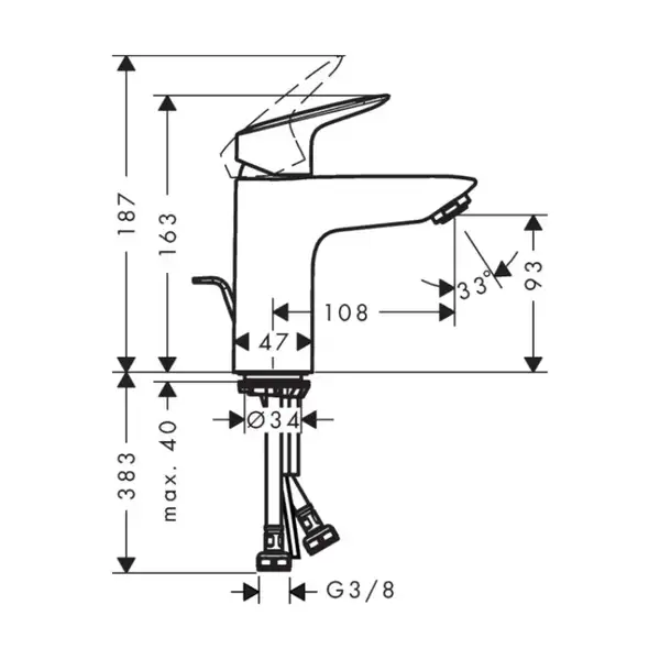 Hansgrohe Logis 100 Змішувач для умивальника, хром (71100000) Hansgrohe Logis 100 Змішувач для умивальника, хром (71100000)