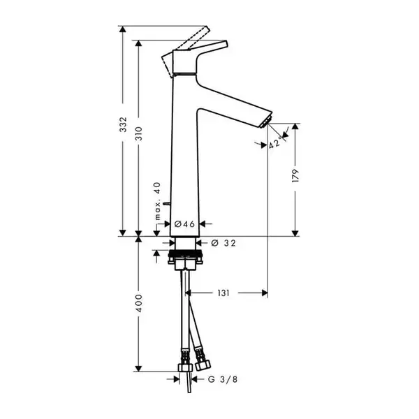Змішувач для умивальника Hansgrohe Talis S 190 з донним клапаном, хром (72031000) Змішувач для умивальника Hansgrohe Talis S 190 з донним клапаном, хром (72031000)