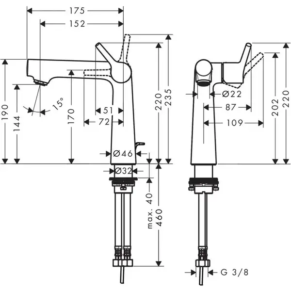 Hansgrohe Talis S 140 Змішувач для умивальника, хром (72113000) Hansgrohe Talis S 140 Змішувач для умивальника, хром (72113000)