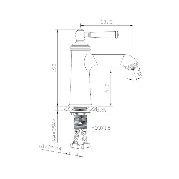 Смеситель для раковины Imprese Hydrant (цвет - brushed nickel) (ZMK031806010) фото 3 Aquada.com.ua