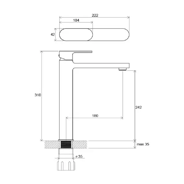 Смеситель для раковины Ravak Chrome 311 мм (цвет - хром) (X070100) фото 2 Aquada.com.ua