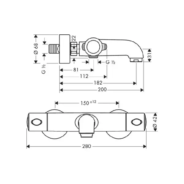AXOR Смеситель для ванны Hansgrohe Ecostat 1001 SL (13241000) фото 4 Aquada.com.ua AXOR Смеситель для ванны Hansgrohe Ecostat 1001 SL (13241000) фото 4 Aquada.com.ua