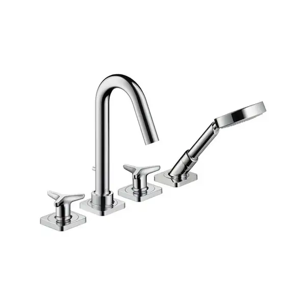Смеситель монтаж на край ванны с ручками и розеткой Axor Citterio M (34446000) фото 1 Aquada.com.ua