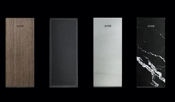 Смеситель для ванны напольный Axor MyEdition (цвет - хром/мрамор), с душевым гарнитуром (47442000+47910000) фото 2 Aquada.com.ua