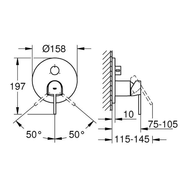 Смеситель для душа, с переключателем на 3 положения Grohe Plus (цвет - хром) (24093003) фото 2 Aquada.com.ua Смеситель для душа, с переключателем на 3 положения Grohe Plus (цвет - хром) (24093003) фото 2 Aquada.com.ua