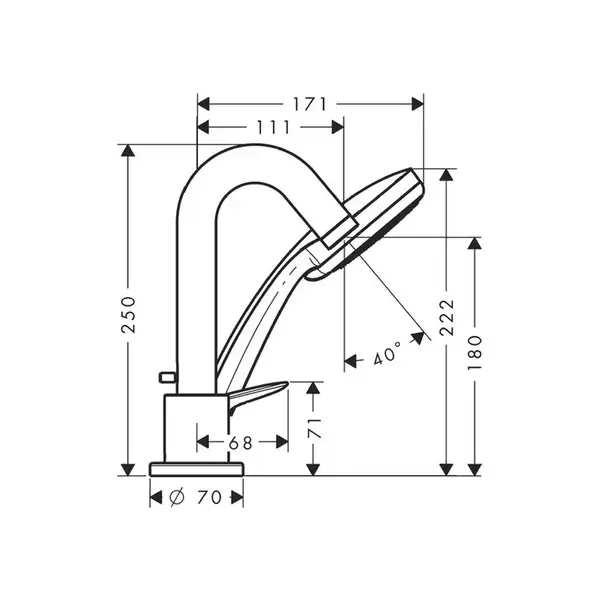 Смеситель на борт ванны Hansgrohe Logis (цвет - хром) (71310000) фото 2 Aquada.com.ua Смеситель на борт ванны Hansgrohe Logis (цвет - хром) (71310000) фото 2 Aquada.com.ua